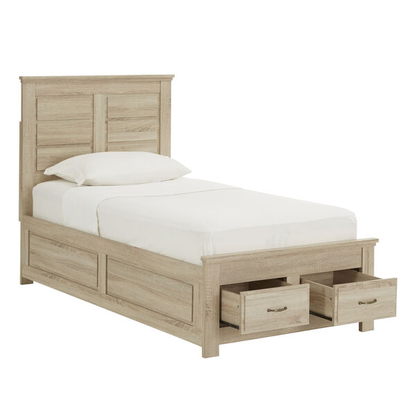 Neal Wood Panel Twin Platform Bed with Storage, image 2